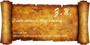 Zadravecz Marianna névjegykártya