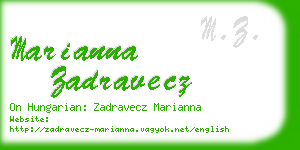 marianna zadravecz business card
